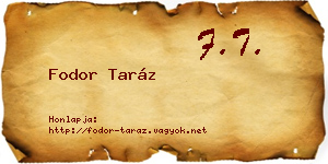 Fodor Taráz névjegykártya